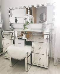 Mirrored tables and furniture are design classics that blend seamlessly into any decor from traditional and transitional to cutting edge contemporary. Vanity Mirror Desk Blue Bedroom Decor Room Interior Room