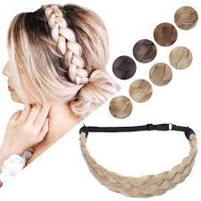 * long hair * elastic bands * bobby pins. Amazon Com Braided Headband Hair Braid Hair Band Braided Hair Band Synthetic Fake Hair Braids Headbands Wide Chunky Plaited Hairband Accessory Elastic Stretch Hairpiece For Women L 5 Strands 50g 18 613 Blonde Beauty
