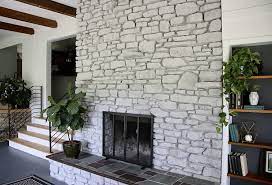 How To Paint A Stone Fireplace