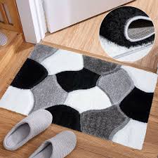 Extra Soft Fluffy Black White Doormat