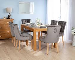 Most of us are buying chairs separately in better contrast in order to have something which. Verona 6 Seater Grey Velvet Dining Chairs With Chrome Knocker With The Rectangular Oak Devonshire Dining Table