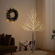 Esttop 6ft 71 Lighted Birch Tree With