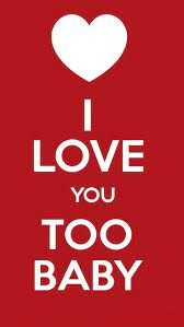 i love you too red background white