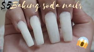 diy doing my nails with baking soda