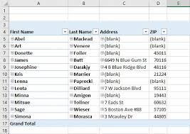 remove blank in pivot table excel