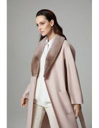 Cashmere Coat With Mink Collar