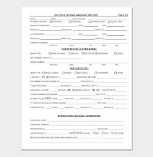 Mortgage Application Template 4 Fillable Forms For Word Pdf
