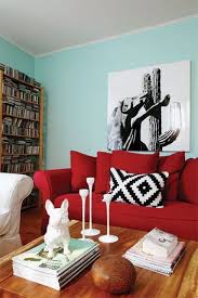 red sofa into your interior