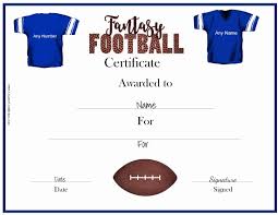 Football Certificate Templates For Word Fantasy Champion