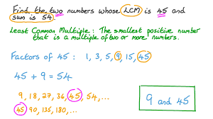 their sum and least common multiple