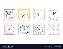 Colorful Square Wall Clock Royalty