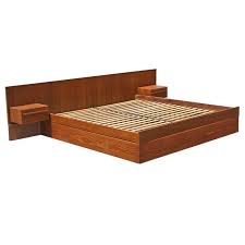 teak king platform bed danish modern