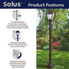 solus 6 ft bronze outdoor lamp post