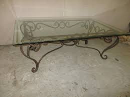 Iron Base Coffee Table With Glass Top