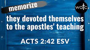 Acts 2:42 ESV (teaching, fellowship, food, prayer): Read, recite, memorize  Bible verses, scripture - YouTube