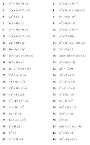 Solve Quadratic Inequalities Worksheets