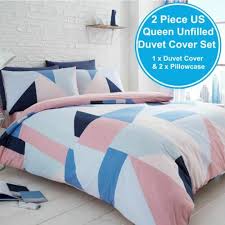 pillowcase set modern bedding blue pink
