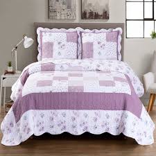 Elegant Ventura Lilac Split King Quilt/Coverlet Bed in a Bag; Exquisit –  Comfort Linens