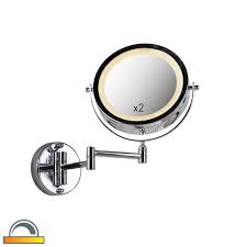 Design Wall Mirror Chrome Incl Led Dim