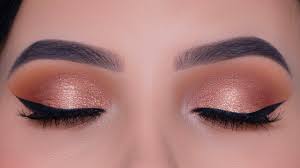 bronze eye makeup and winged eyeliner