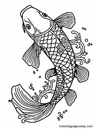 koi fish coloring pages printable for