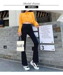 Us 18 6 25 Off Womens Slim Flare Jeans High Waisted Stretch Denim Female Bell Skinny Casual Long Jean Trousers In Jeans From Womens Clothing On