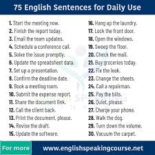 75 sentences for daily use english