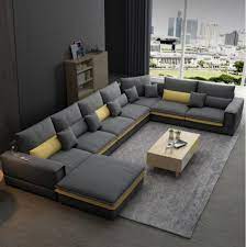 7 seater velvet designer l shape sofa set