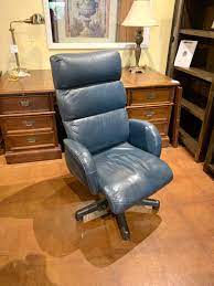 ethan allen leather office chair in