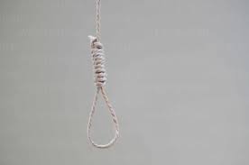 hanging noose rope against white