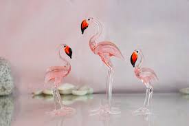 Art Glass Flamingo Glass Birds