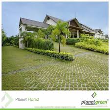 Green And Grey Grass Concrete Paver