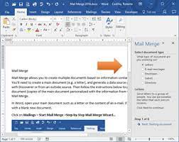 mail merge in word 2016 information