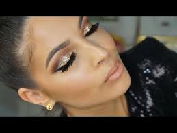 golden glitter smokey eye makeup