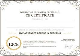 Ce Certificate Template The Online Suture Course