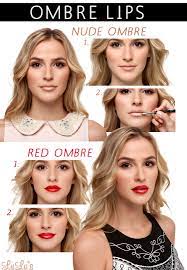 ombre lip makeup tutorial or red