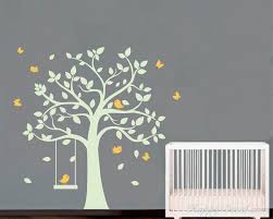 Tree With Birds And Swing Wall Decal