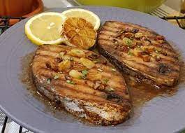 king fish steak with lemon garlic