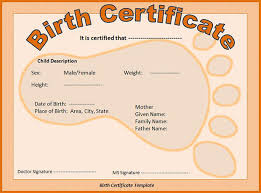 Foot Free Printable Birth Certificate Template Doc