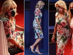 Jill biden ushered in her role as the next first lady of the united states at a victory rally in she wore a black asymmetrical oscar de la renta dress with embroidered flowers and a matching black mask. Dr Jill Biden S Most Stylish Moments