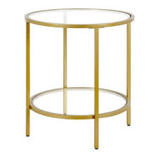 Brass Round Glass Side Table