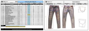 Garment Worksheet Size Chart And Measuring Points Of 1 St