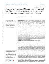 Pdf A Survey On Integrated Management Of Neonatal And