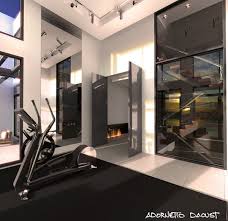 Contemporary home gym in black for the minimalist home - Decoist | Home gym  design, Workout room home, Gym room at home gambar png