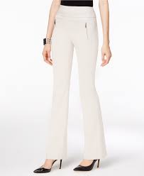 Inc International Concepts Size 12 Zip Pocket Wide Leg Curvy Fit Pants Beige