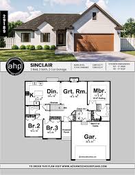 This unique compromise between two full or one level homes are highlighted with convenient living and sleeping rooms typically located on the main floor and. 1 Story Modern Farmhouse House Plan Sinclair Craftsman House Plans House Plans Farmhouse House Blueprints