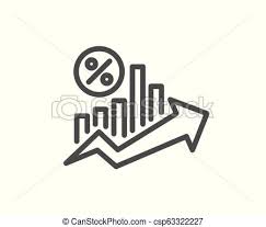 Loan Percent Growth Chart Line Icon Discount Sign Vector