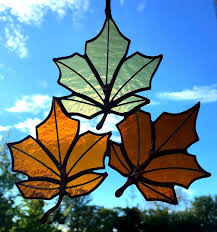 Stained Glass Fall Leaves
