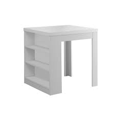 If you want to have a larger space, there is a meal set which is designed in a table with 8 chairs. Monarch Specialties 32 Inch X 36 Inch White Counter Height Dining Table With Shelving In W The Home Depot Canada