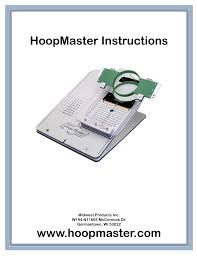 Hoopmaster Printed Instructions Manualzz Com
